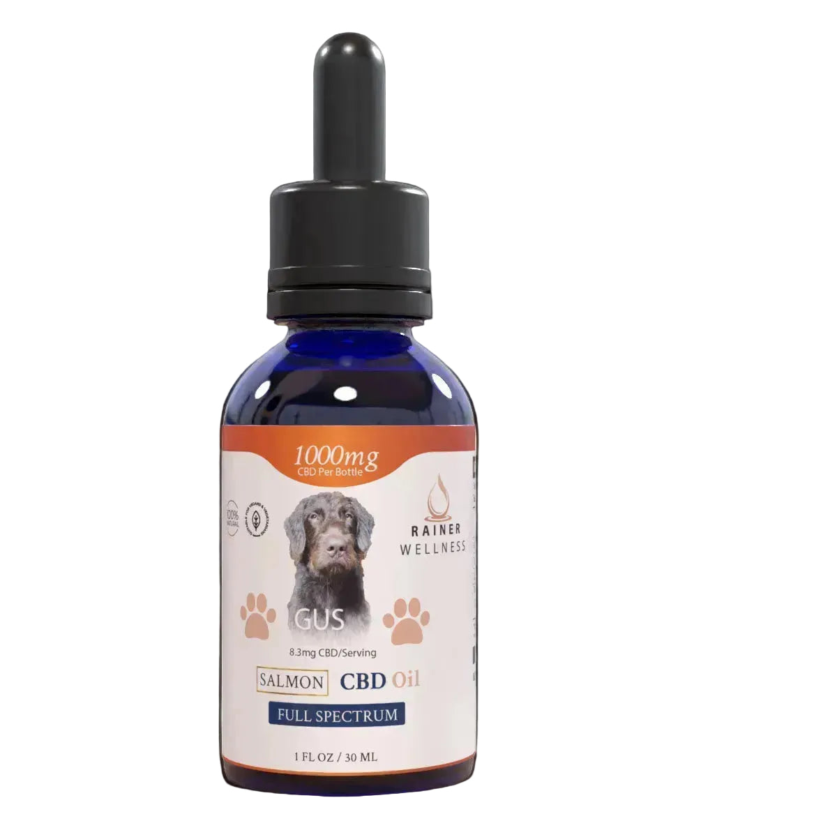 1000mg Full Spectrum CBD Dog Tincture - Salmon Oil for Calm & Joint Support