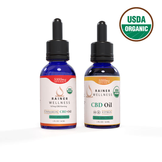 USDA Organic CBD Oil 5000mg - Full Spectrum Tincture for Pain Relief, Anxiety & Sleep Support