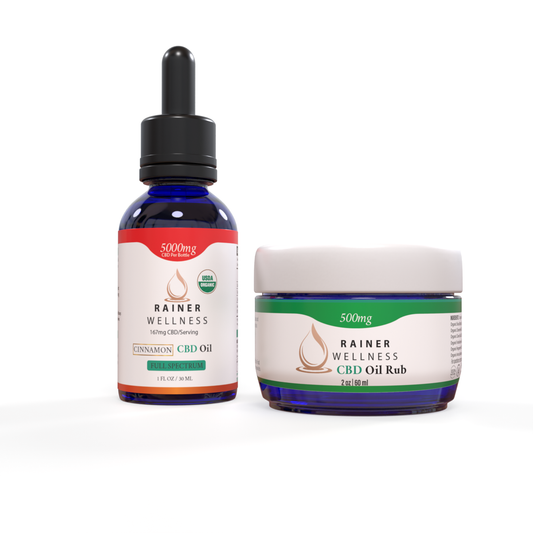 CBD Performance Combo Pack - 5000mg Full Spectrum Tincture + 500mg Pain Relief Rub Bundle