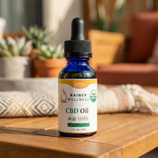 USDA Organic CBD Oil 5000mg - Full Spectrum Tincture for Pain Relief, Anxiety & Sleep Support